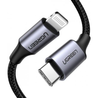 60760 Кабель UGREEN US304 Lightning - Type-C, цвет: черный, 1.5M