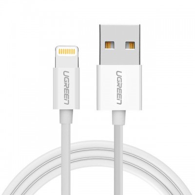 80315 Кабель UGREEN US155 USB-Lightning, цвет: белый, 1.5M