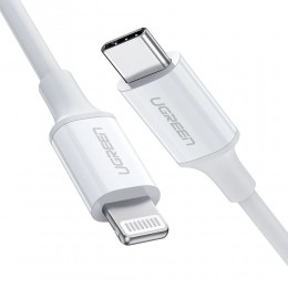 10493 Кабель UGREEN US171 Lightning - Type-C, цвет: белый, 1M