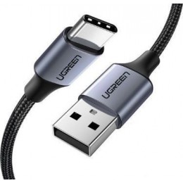 60125 Кабель UGREEN US288 USB 2.0 - USB Type-C, цвет: черный, 0.5M