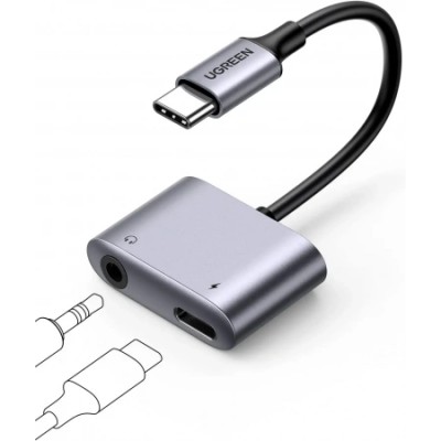 60164 Конвертер UGREEN CM231 USB-C в USB-C + 3.5mm аудио с чипом, 0.1M 60164 Конвертер UGREEN CM231 USB-C в USB-C + 3.5mm аудио с чипом, 0.1M