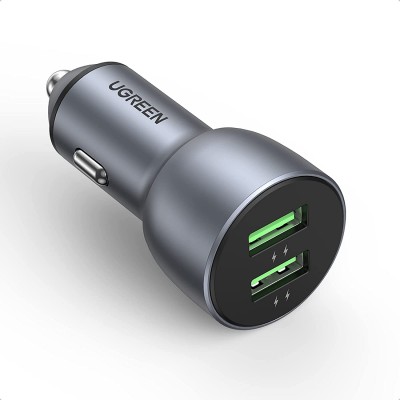 10144 Автомобильное зарядное устройство UGREEN CD213, 2 USB-A, 36W Fast Charge, цвет: серый 10144 Автомобильное зарядное устройство UGREEN CD213, 2 USB-A, 36W Fast Charge, цвет: серый