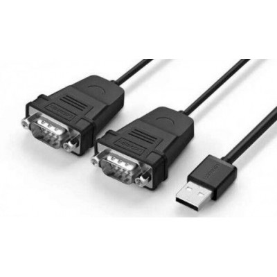 30769 Кабель UGREEN US229 USB в Dual DB9 RS-232, цвет: серый, 1.5M
