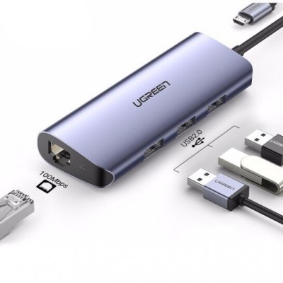 60719 Конвертер UGREEN CM252 USB-A - 3*USB 3.0, LAN (1Gbit), MicroUSB Charging 60719 Конвертер UGREEN CM252 USB-A - 3*USB 3.0, LAN (1Gbit), MicroUSB Charging