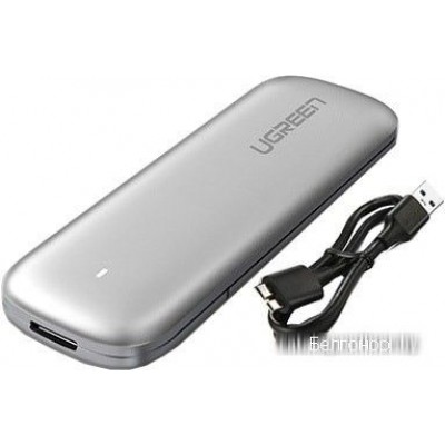 60530 Внешний бокс для SSD M.2 UGREEN CM238, USB 3.0, 5GB цвет: серебристый